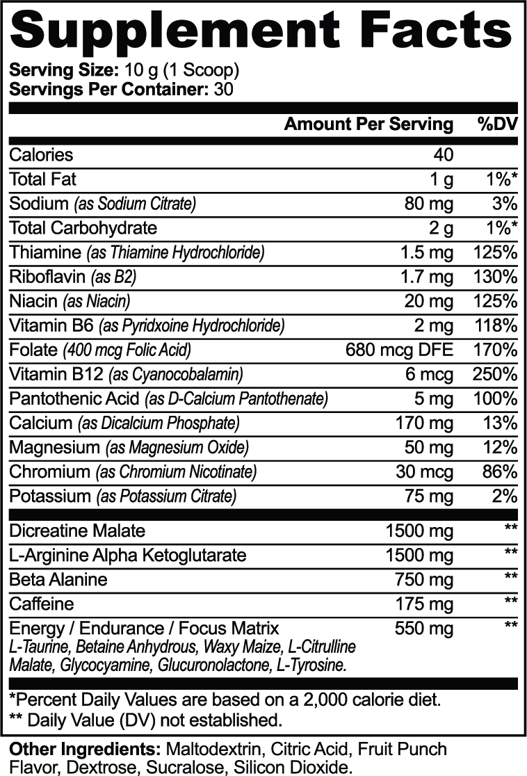 Pre Workout Ultimate Fruit Punch 300 g